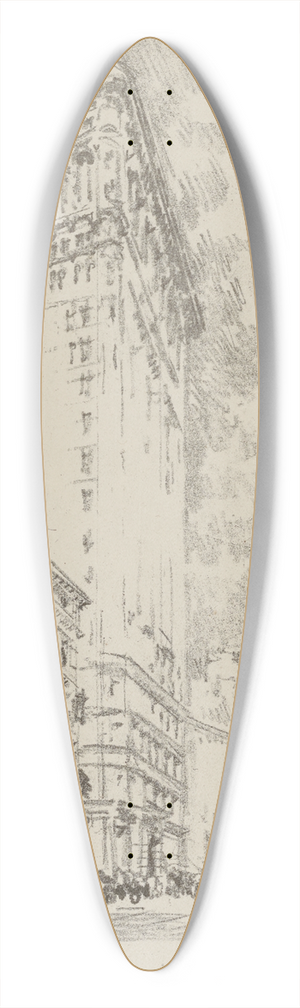 Joseph Pennell - The Flat Iron 39.3 inch art pintail longboard deck