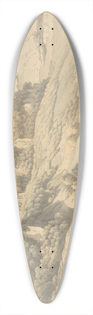 Josephus Augustus Knip - Genzano and Lake Nemi 39.3 inch art pintail longboard deck