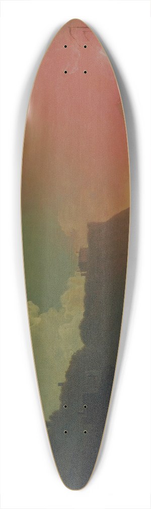 Joseph Wright of Derby - Vesuvius from Posillipo 39.3 inch art pintail longboard deck