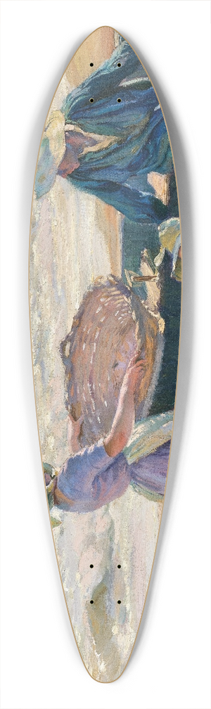 Jos Mongrell - Mending the Nets 39.3 inch art pintail longboard deck