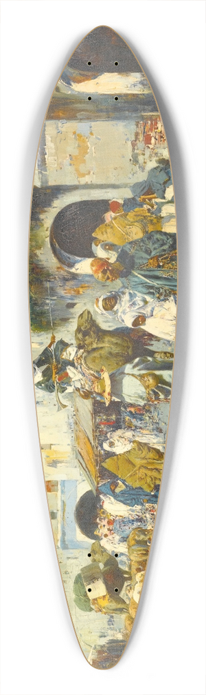 Jos Navarro y Llorens - A Bustling Street 39.3 inch art pintail longboard deck