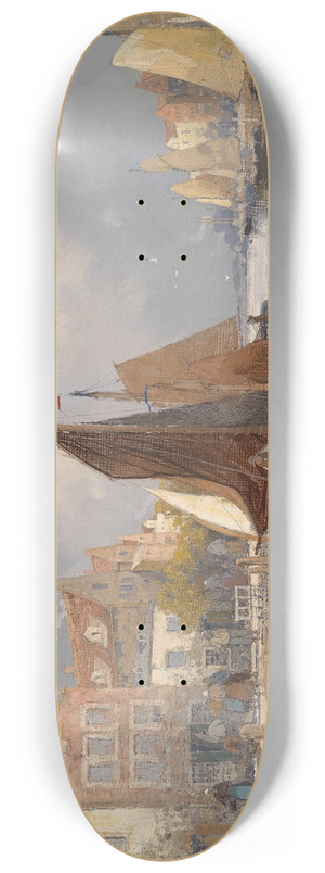 Georg Fischhof - Hollndische Hafenansicht 8.25 inch art skate deck