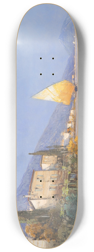 Georg Fischhof - Mediterranean Landscape 8.25 inch art skate deck