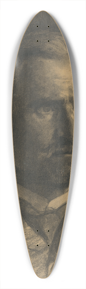 Jozef Hanula - Study of a mans head with a beard and mustache 39.3 inch art pintail longboard deck