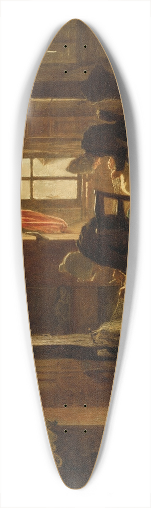 Jozef Israls - Mending the Nets 39.3 inch art pintail longboard deck
