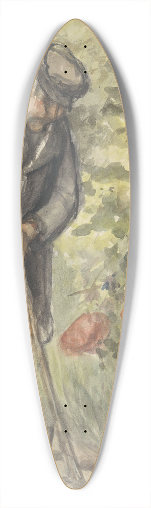 Jozef Israls - Oude man leunend op zijn stok 39.3 inch art pintail longboard deck