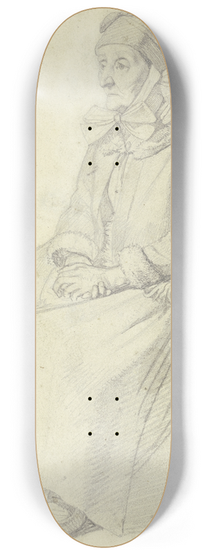 Georg Friedrich Kersting - Sitzende Bauersfrau mit in den Scho gelegten Hnden 8.25 inch art skate deck