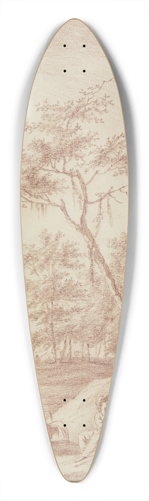 Jrme Preudhomme - Eine Figur unter einem Baum sitzend 39.3 inch art pintail longboard deck