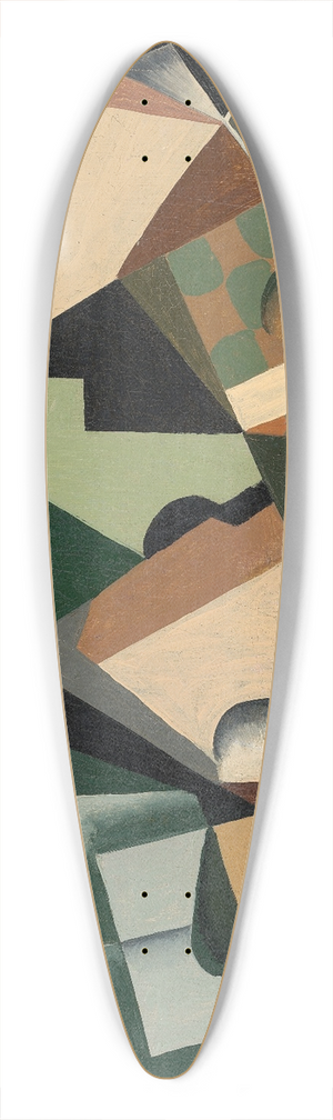 Juan Gris - Glass and Checkerboard 39.3 inch art pintail longboard deck