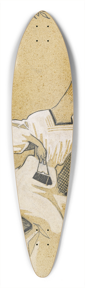 Juan Gris - Man and Woman on Bench 39.3 inch art pintail longboard deck