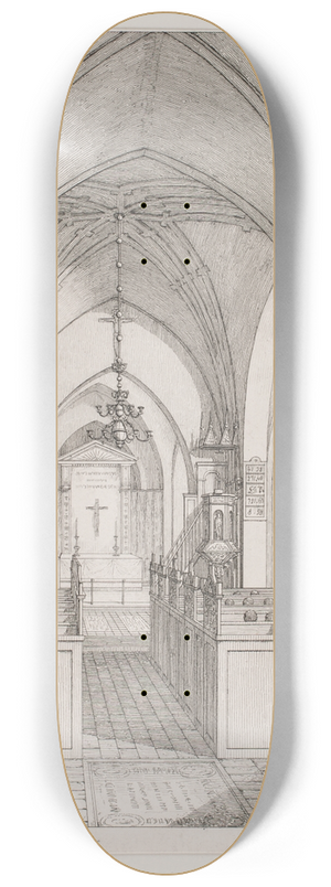 Georg Hoffmann - Det indre af Karrebk Kirke 8.25 inch art skate deck