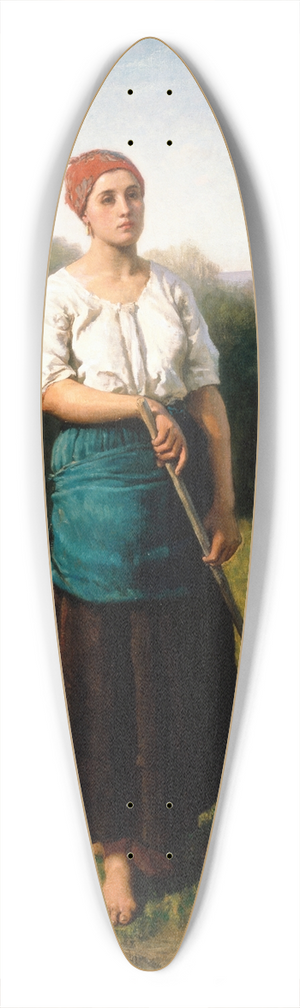 Jules Breton - A Girl with a Rake 39.3 inch art pintail longboard deck