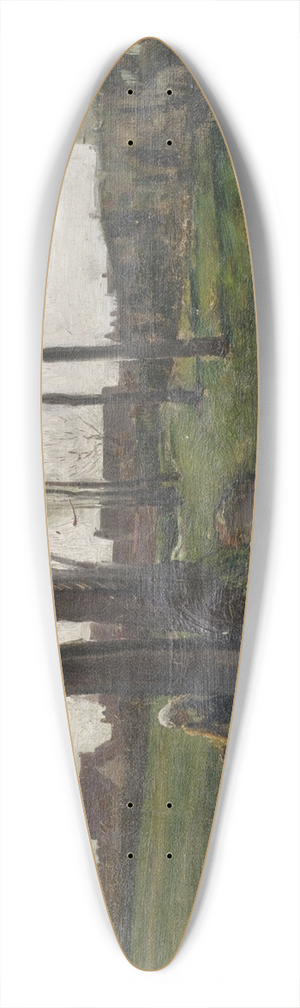 Jules Breton - Landschaft bei Courrires 39.3 inch art pintail longboard deck