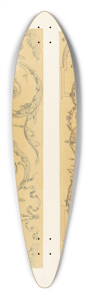 Jules-Edmond-Charles Lachaise - Two designs for decorative borders in strapwork and rinceaux 39.3 inch art pintail longboard deck