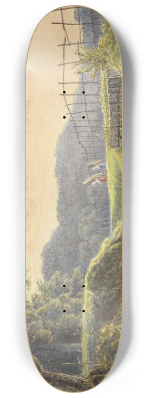 Georgius Jacobus Johannes van Os - Landschap met brug 8.25 inch art skate deck