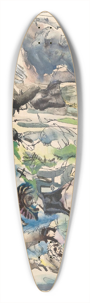 Jules Pascin - Parc  la Havanne 39.3 inch art pintail longboard deck