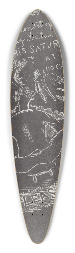 Jules Pascin - Untitled (Invitation to Party at Jules Pascins) 39.3 inch art pintail longboard deck
