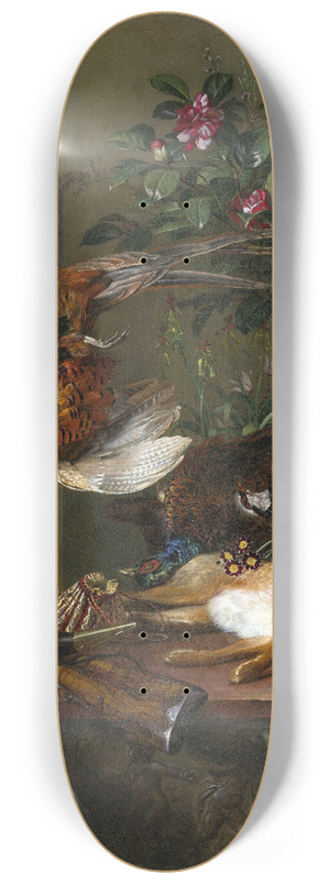 Georgius Jacobus Johannes van Os - Still Life with Game and a Greek Stele 8.25 inch art skate deck
