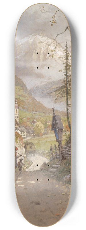 Georg Janny - Blick auf Ramsau bei Berchtesgaden 8.25 inch art skate deck