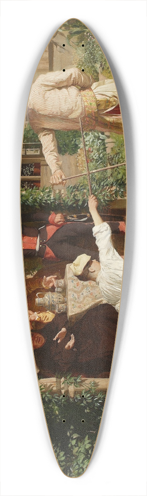 Julian Maszyski - Duel with sticks 39.3 inch art pintail longboard deck