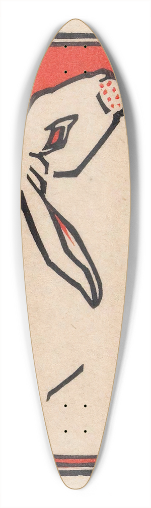 Julie de Graag - Liggend konijn 39.3 inch art pintail longboard deck