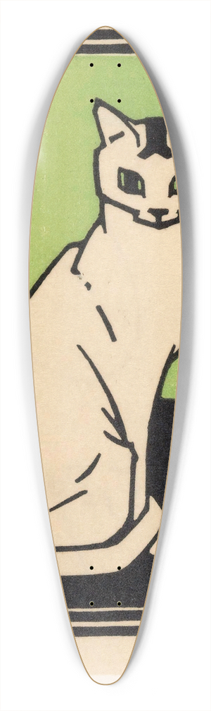 Julie de Graag - Zittende kat 39.3 inch art pintail longboard deck