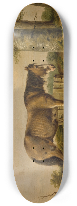 Georg Kobell - Horse by a tree 8.25 inch art skate deck