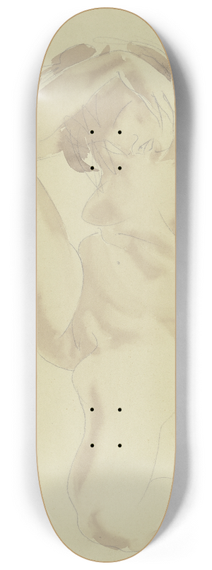 Georg Kolbe - Kniender weiblicher Akt in Vorderansicht, das rechte Knie angezogen, den rechten Arm sttzend 8.25 inch art skate deck