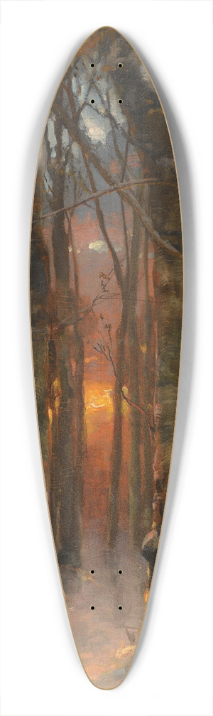 Julius Sergius Klever - Sunset Through The Trees 39.3 inch art pintail longboard deck