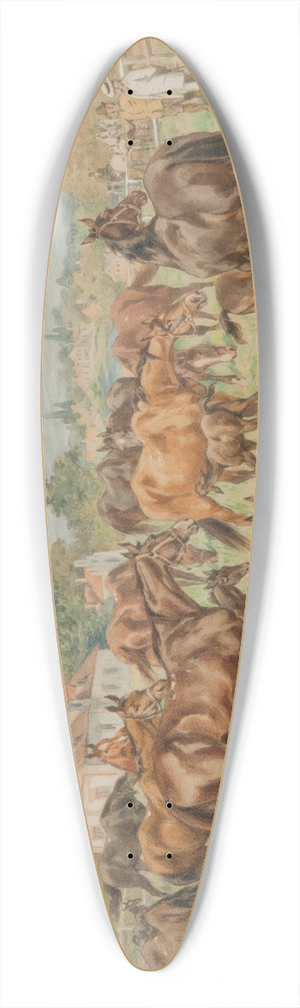 Juliusz Kossak - Stud on a meadow 39.3 inch art pintail longboard deck