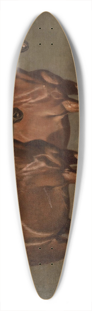 Jzef Brodowski - Two horses 39.3 inch art pintail longboard deck