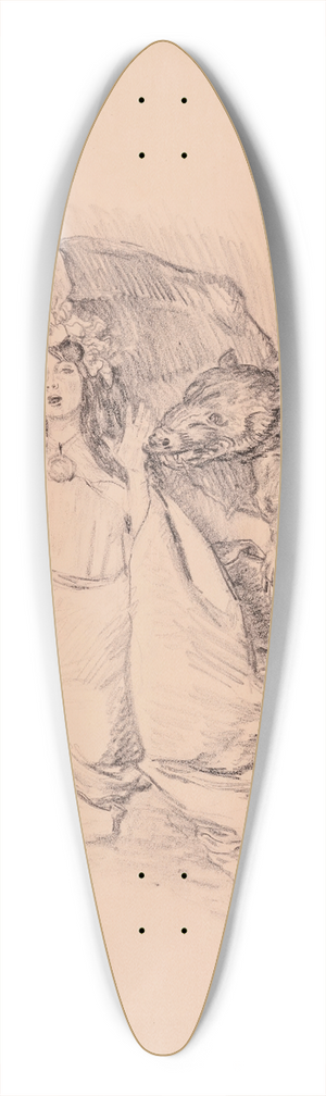 Jzef Mehoffer - The scared princess 39.3 inch art pintail longboard deck
