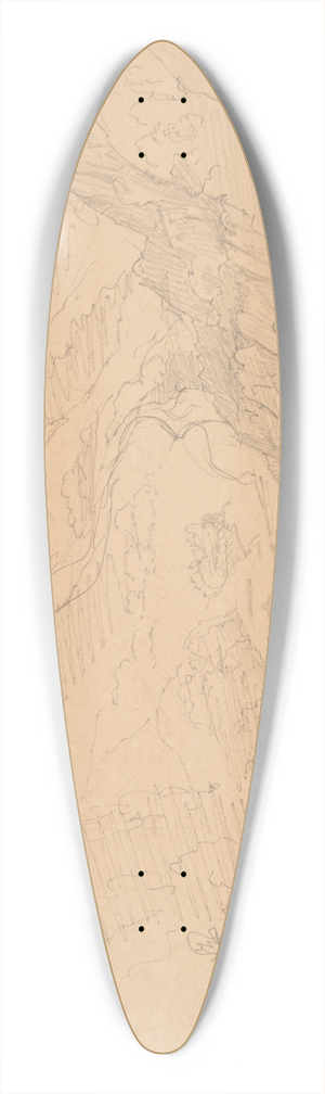 Jzef Simmler - Mountain landscape 39.3 inch art pintail longboard deck