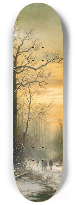 Georg Schmitz - Encounter on the Way Home in Winter 8.25 inch art skate deck