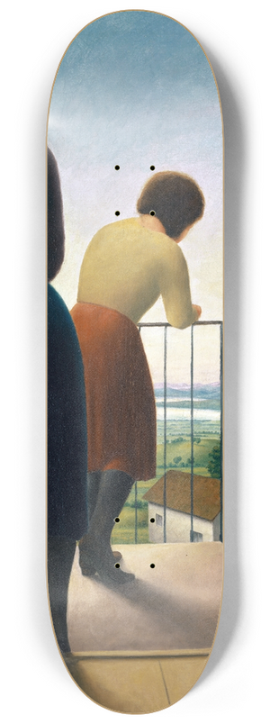 Georg Schrimpf - On the Balcony (Girl on the Balcony) 8.25 inch art skate deck