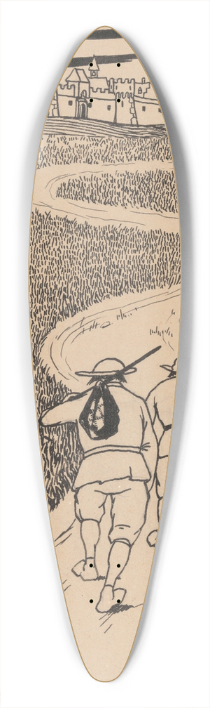 Karel Collens - Book Illustration 39.3 inch art pintail longboard deck