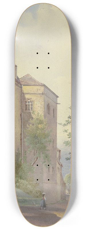 Georg Von Krieg - Schlossecke mit Spaziergngern 8.25 inch art skate deck