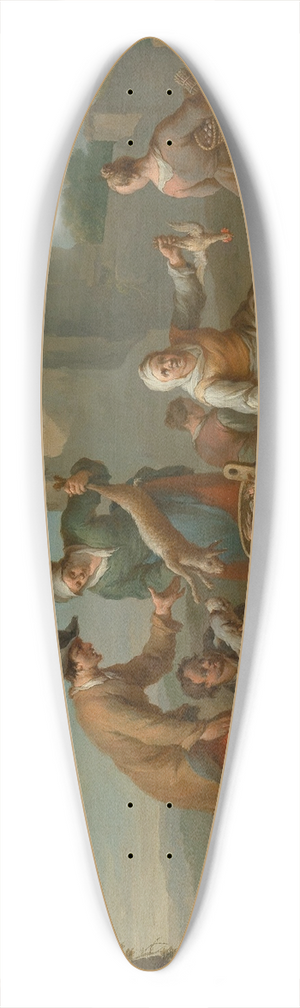 Karl Aigen - Market scene 39.3 inch art pintail longboard deck