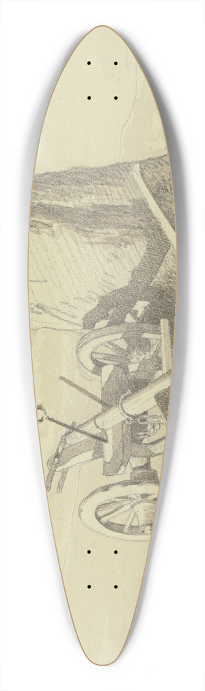 Karl Friedrich Harveng - Plough underneath a tree 39.3 inch art pintail longboard deck