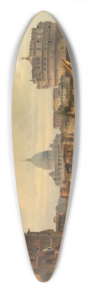 Karl Kaufmann - Ansicht von Rom mit St. Peter und Engelsburg 39.3 inch art pintail longboard deck