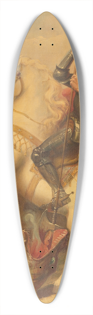 Kaspar Lessing - Saint George fighting the dragon 39.3 inch art pintail longboard deck