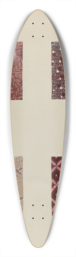 Katherine Hastings - Materials from Patchwork Quilt 39.3 inch art pintail longboard deck