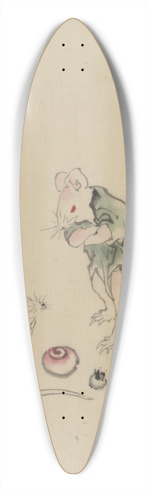 Katsushika Hokusai - Two mice 39.3 inch art pintail longboard deck