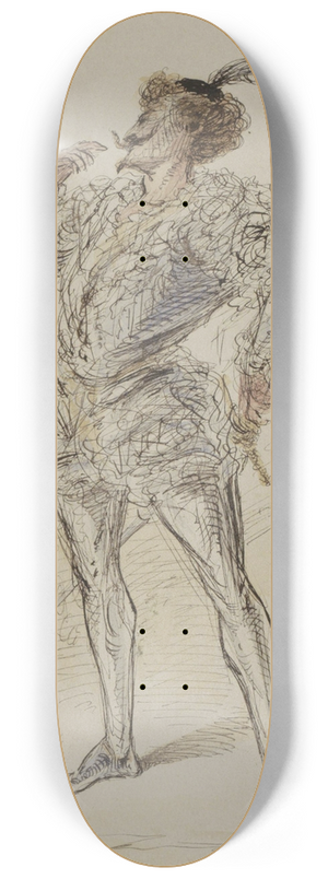 Alexander Ver Huell - Man met zwaard in historisch kostuum 8.25 inch art skate deck