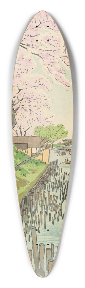 Kobayashi Kiyochika - Sumida River 39.3 inch art pintail longboard deck