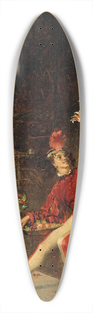 Konstantin Egorovich Makovsky - Young man with parrot 39.3 inch art pintail longboard deck