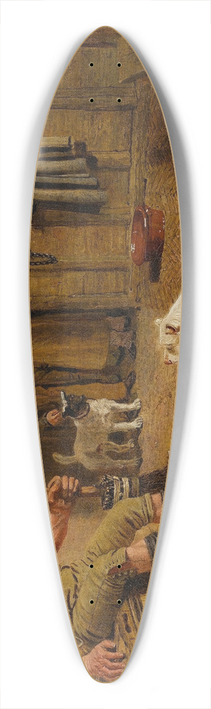 Lambert Marshall - An Interior Scene With A Servant And Parson Jack Russell Hunt Terriers 39.3 inch art pintail longboard deck