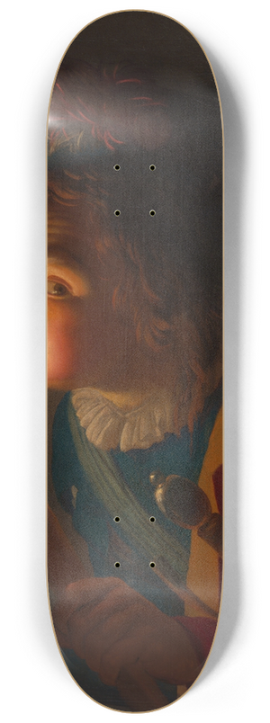 Gerard van Honthorst - A Boy Blowing on a Firebrand 8.25 inch art skate deck