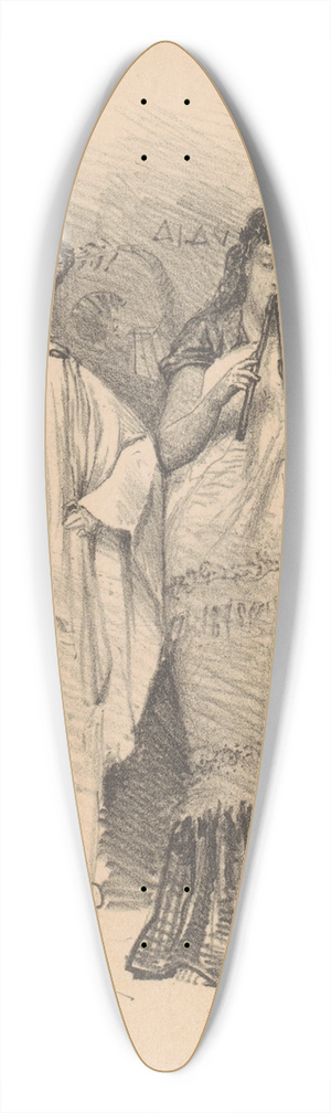 Lawrence Alma-Tadema - Twee vrouwen blazen op fluiten 39.3 inch art pintail longboard deck