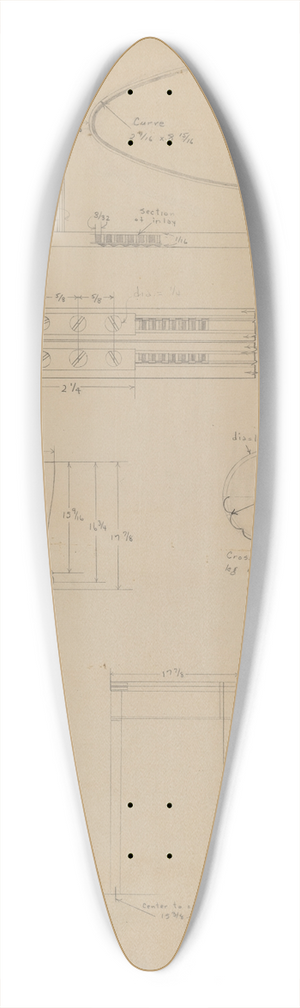 Leo Drozdoff - Table 39.3 inch art pintail longboard deck
